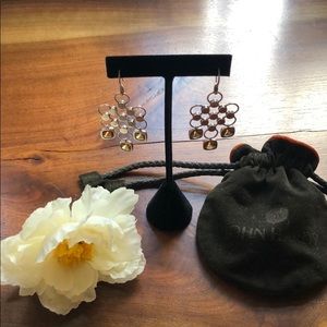 Gorgeous John Hardy Dot cognac quartz  925 sterling silver chandelier earrings